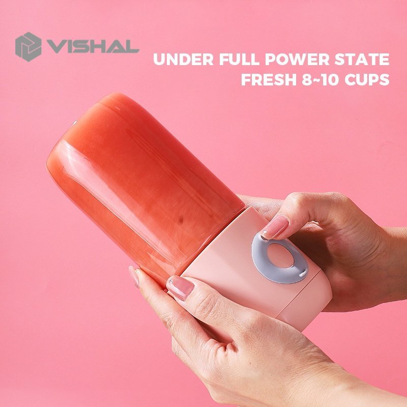 VISHAL Blender Jus Portable Mini Juicer 500ML Botol Juice Blender Cup USB Electric Blender VS-1852