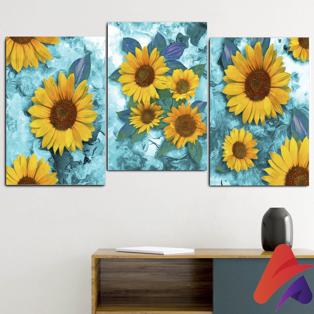 HIASAN DINDING BUNGA MATAHARI AESTETIK (20X30CM) WALL DECOR AESTHETIC PAJANGAN DINDING POSTER KAYU BUNGA MOSNTERA AESTETIK