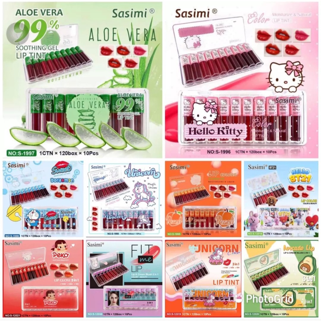 [DAPAT 10 PCS] Sasimi Lip Tint Mini Papan