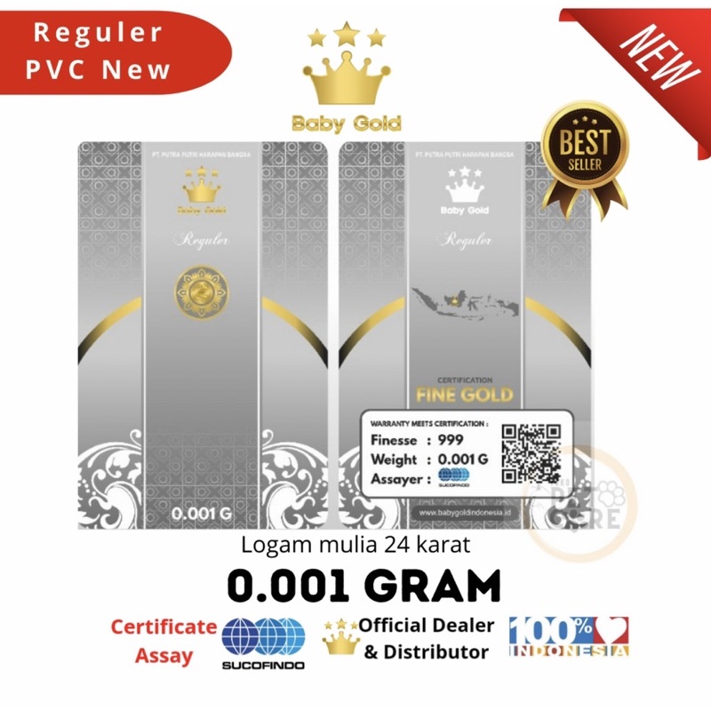 BABY GOLD EMAS SPESIAL PVC 0.001 | LOGAM MULIA EMAS BABY GOLD PVC 0,001