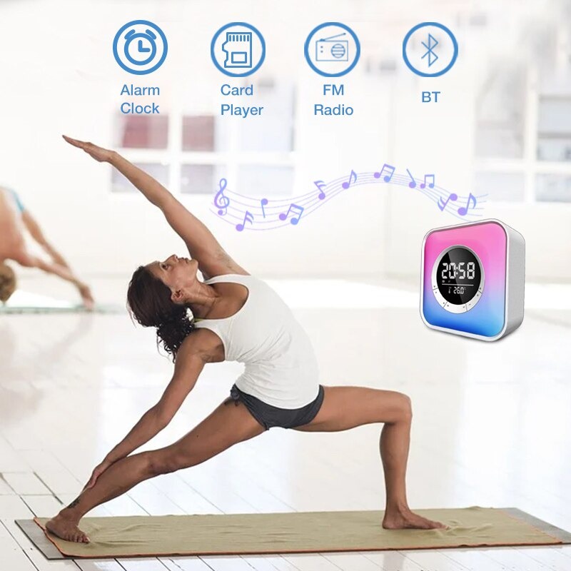 RONC Jam Meja Bluetooth Speaker Alarm Clock FM Radio USB Charge TF Card - P10 - White