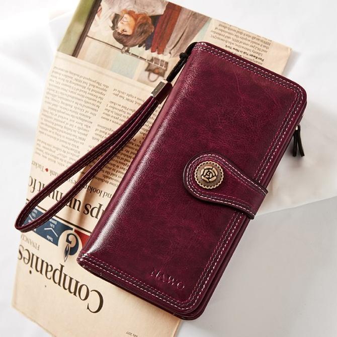 BOSTANTEN Dompet Wanita PU Dompet Ritsleting Dompet Panjang