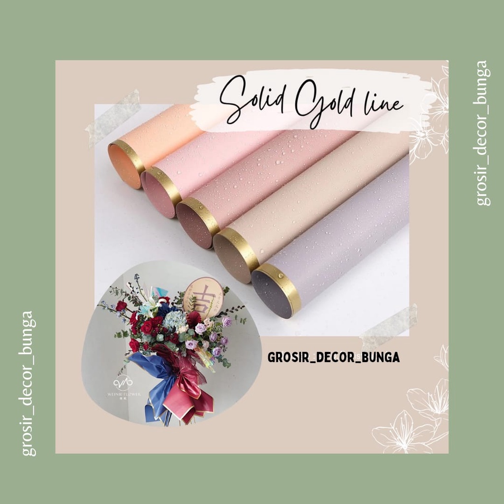 

[SW] (ECER) FLOWER WRAPPING SOLID GOLD LINE COLOR CELLOPHANE KERTAS BUKET BUNGA HAND BOUQUET WRAP PAPER
