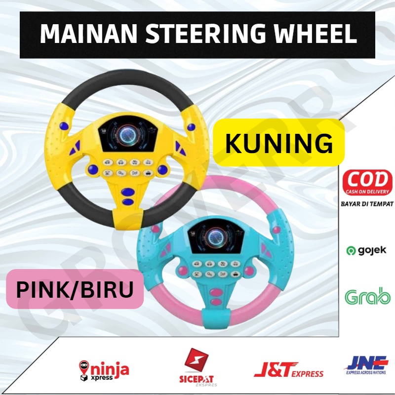 Permainan Mainan Maena Game Games Anak Stir Stiran Setir Setiran Mobil Steering Racing Wheel Music Driver Driving Car Education Interactive Toy Kids Mainan Kemudi Anak  Steering Weel With Light Sound Simulation