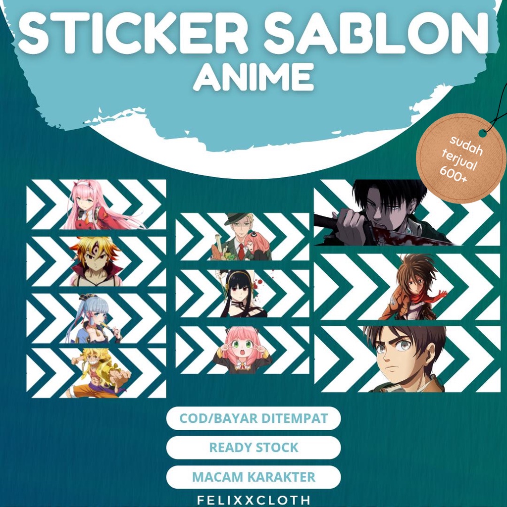 

Sticker Sablon Anime DTF Satuan