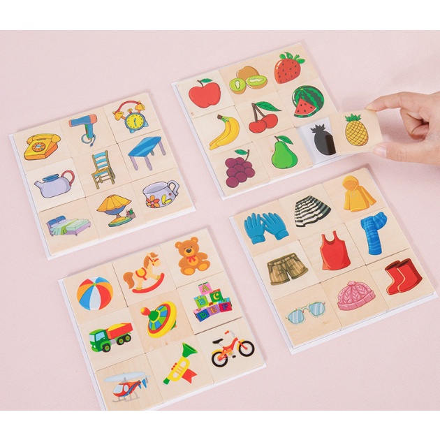 Mainan Edukasi SHADOW PAIRED / Mainan Edukatif Mencocokkan Bayangan / Cocok Bayangan Benda / Wooden Toys Matching Shadow / Mainan Edukasi Kayu Anak Shadow Match