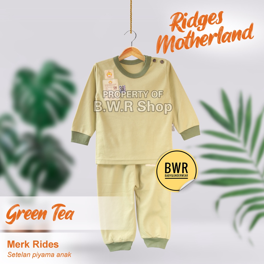 Setelan Anak Ridges PANJANG Motherland Polos / Setelan Piyama Baju Tidur Anak Harian Warna Unisex | Bwr