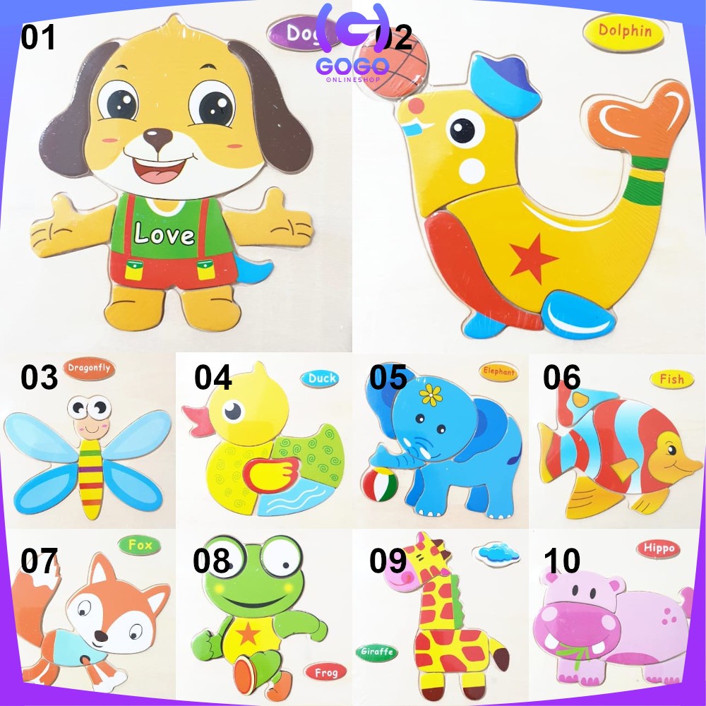 GOGO-M23 Mainan Puzzle Kayu Anak 3D Mainan Edukasi Puzzel Kayu Jigsaw Edukatif Lucu Murah Wooden Toys