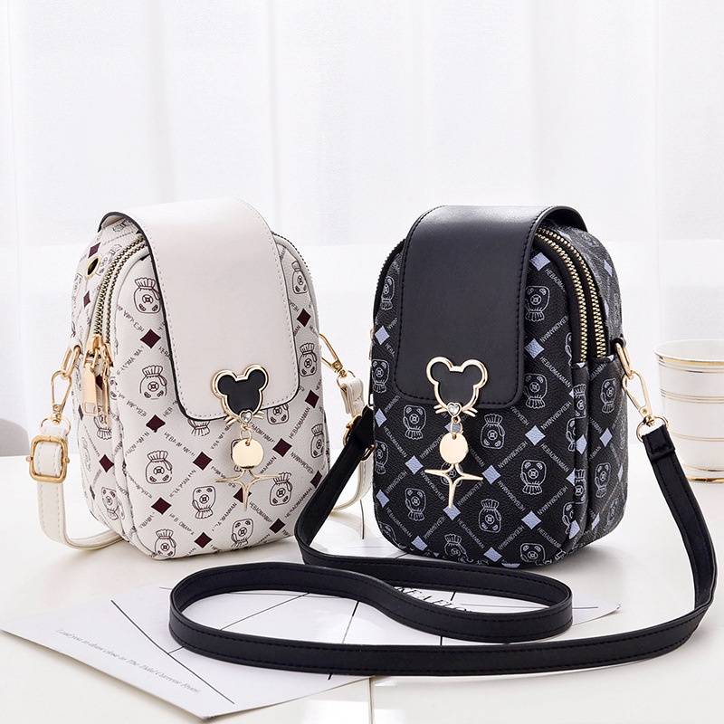 𝐄𝐁𝐒 ✅ TW014 Tas Selempang Wanita Motif Mickey Minnie Simple Mini Tas Bahu Import Murah