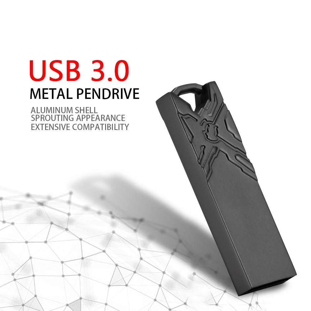 Flash Disk USB 3.0 Kecepatan Tinggi 2TB Bahan Metal Dengan Gantungan Kunci