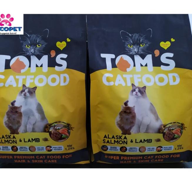 TOMS CAT - HAIR & SKIN - ALASKA SALMON & LAMB - 1,2kg - MAKANAN KUCING