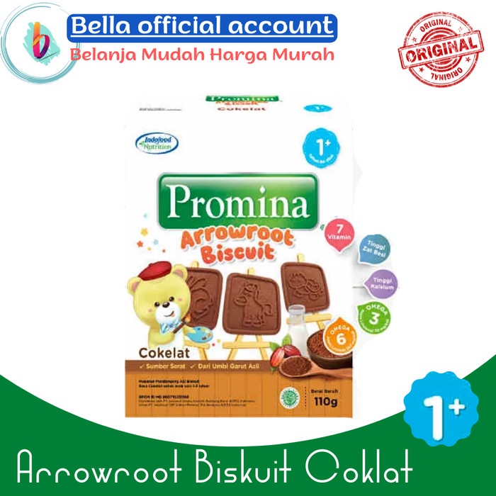 Promina 1+ Arrowroot Coklat Keju Biskuit Bayi 110 gr - Coklat