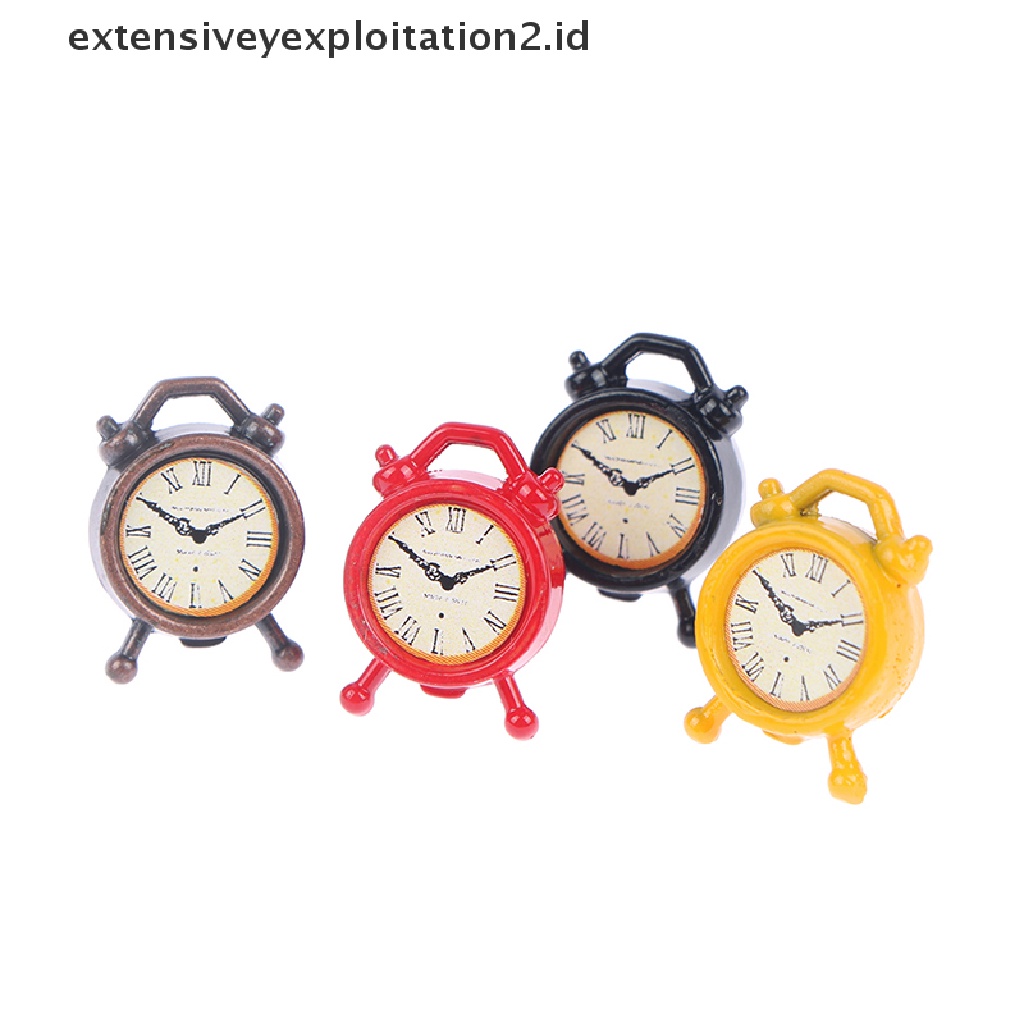1pc Mainan Miniatur Jam Alarm Skala 1: 12 Untuk Dekorasi Rumah Boneka