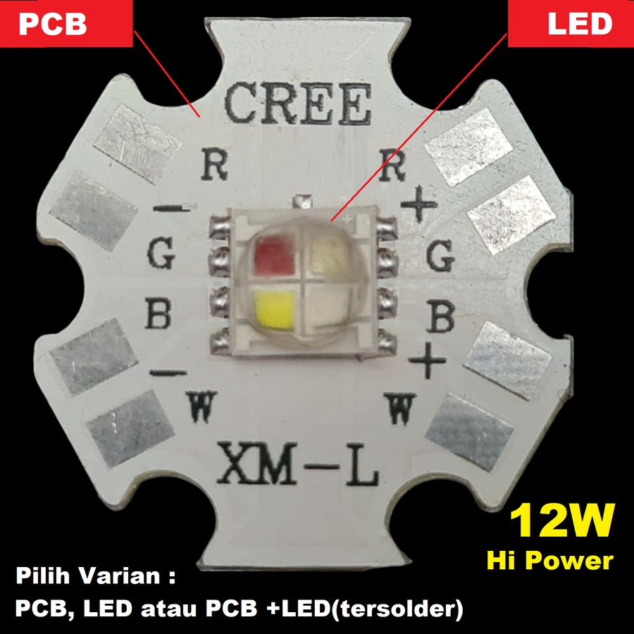 HPL CREE RGBW SMD LED 5050 RED GREEN BLUE WHITE MERAH HIJAU BIRU PUTIH - PCB only
