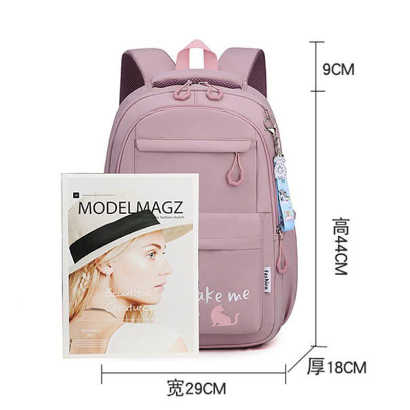 Qisswa_Tas Ransel Sekolah Anak Perempuan Cewek Wanita SMA SMP SD Fashion Korea Karakter Lucu Import