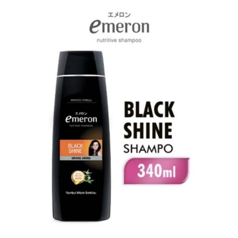 EMERON Shampoo Botol 340ml Blackshine Smooth Hijab Shampoo Emeron