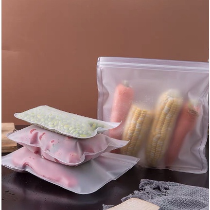 [ ABJ ] Plastik Kulkas Penyimpanan Reusable Ziplock Quality Material EVA Berbahan Tebal Menjaga Kulitas Makanan Segar Plastic Storage Fridge