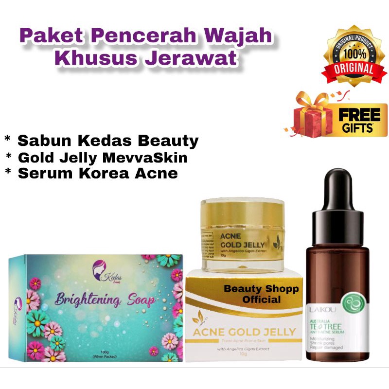 PAKET JERAWAT GOLD JELLY MEVVA SKIN DAN SABUN KEDAS BEAUTY