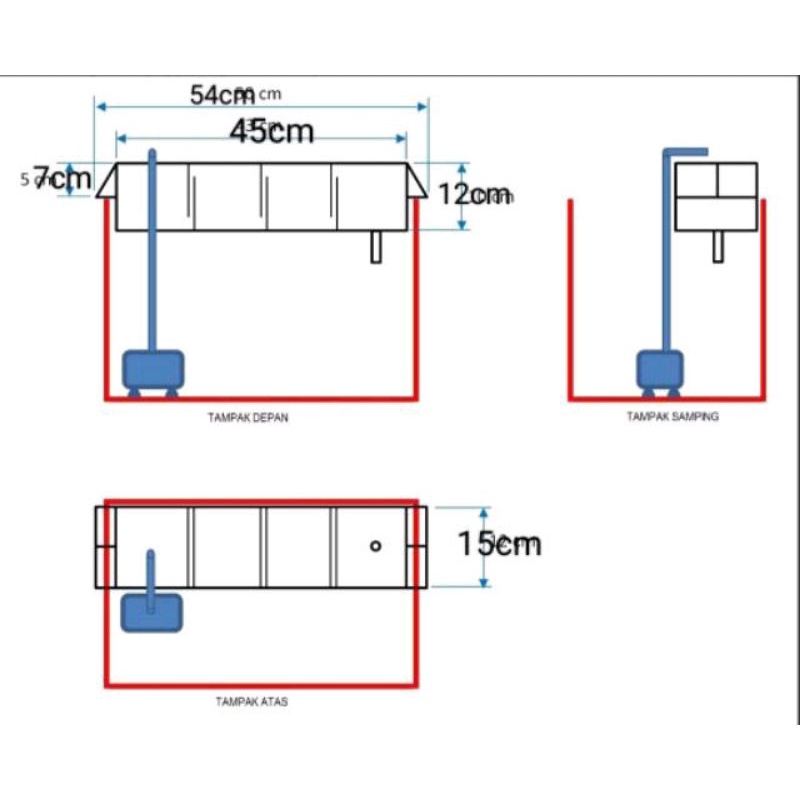 Filter Aquarium tanpa kuras GANTUNG custoom