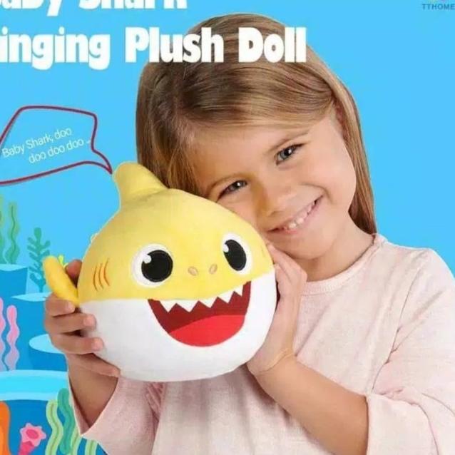 Kado Mainan Anak Baby Shark Dancing Singing / Mainan Boneka Baby Shark - BLUE