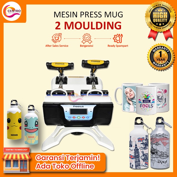 Mesin Press Sablon Mug / Gelas Digital Sublimasi 2 Moulding (2in1) | Mesin Sablon Mug Twin | Mesin M