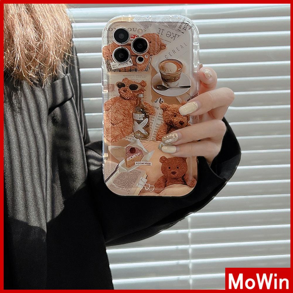 For iPhone 14 Pro Max iPhone Case Thickened TPU Soft Case Clear Case Airbag Shockproof Cute Doll Bear Compatible with For iPhone 13 Pro Max 12 Pro Max 11 Pro Max 7plus XR xs max