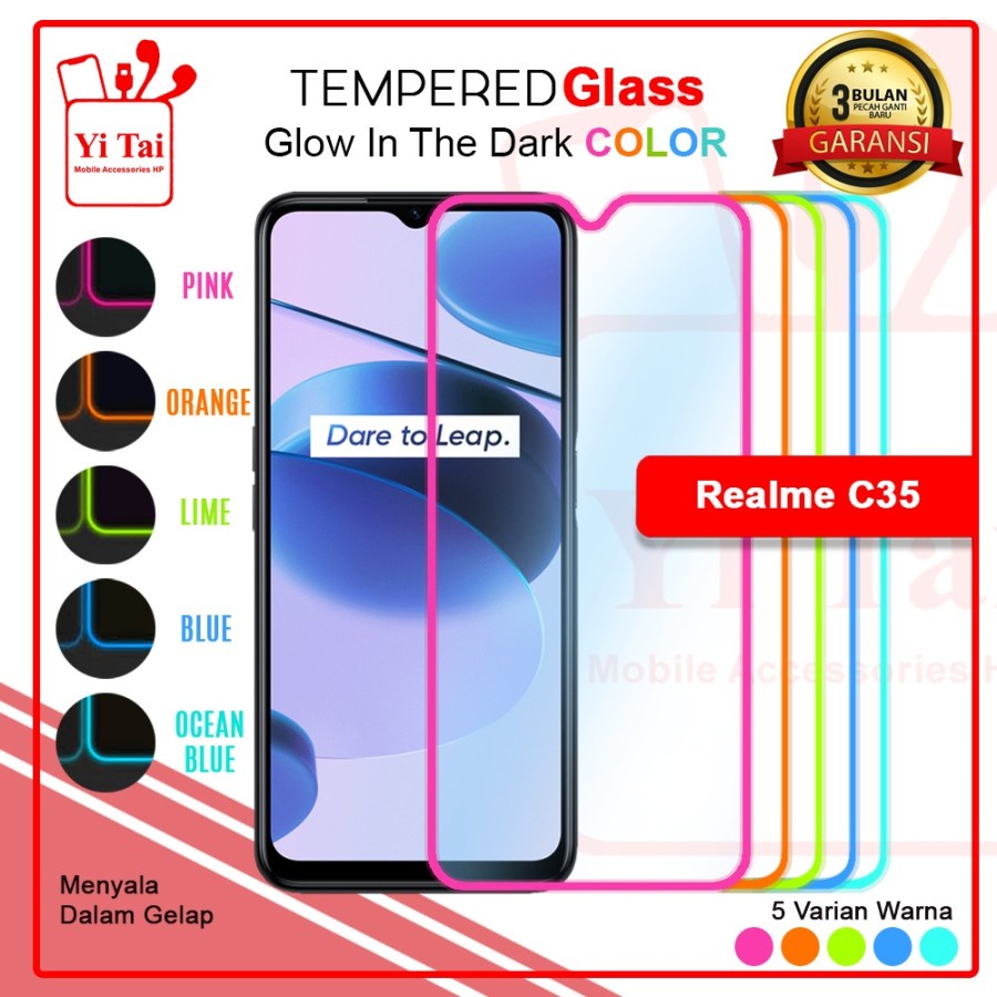 TEMPERED GLASS GLOW IN THE DARK YI TAI REALME C35 - GA