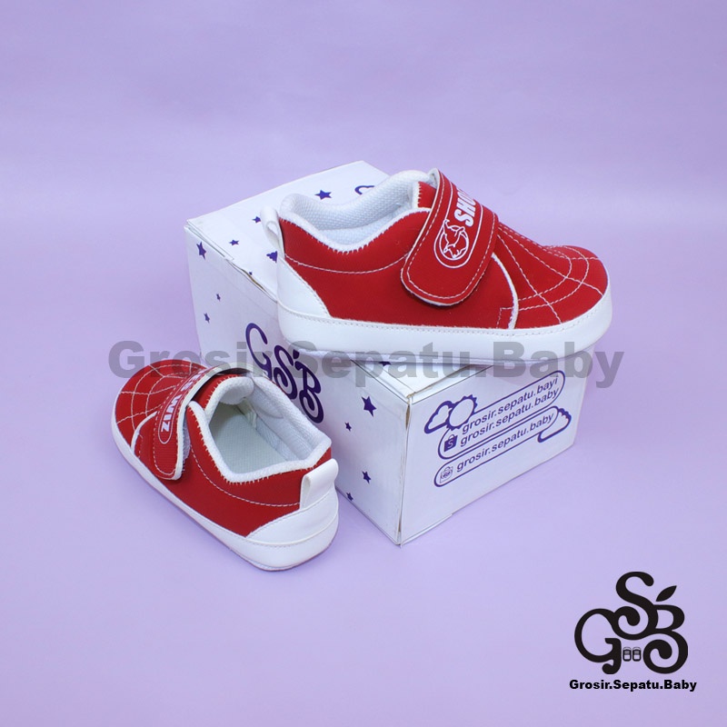 prewalker sepatu bayi laki laki perempuan umur 2 - 12 bulan model casual SPIDER polos ringan &amp; fleksibel