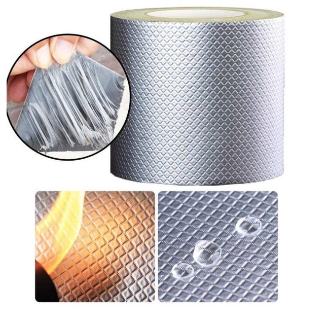 

Lakban Tambal Atap Bocor Aluminium Foil Butyl Rubber Tape 20CM X 5M