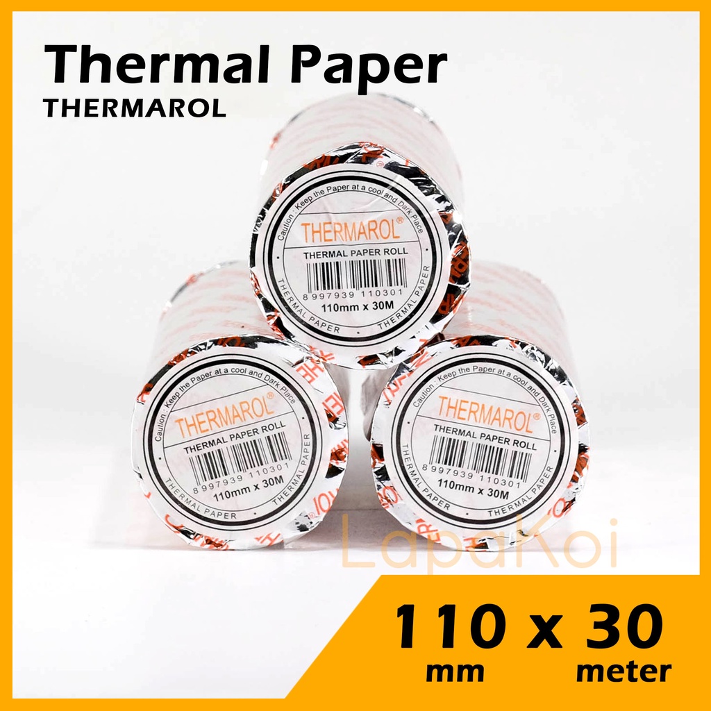 

Thermal Paper Roll Murah 110 mm x 30 M core 1/2 inch