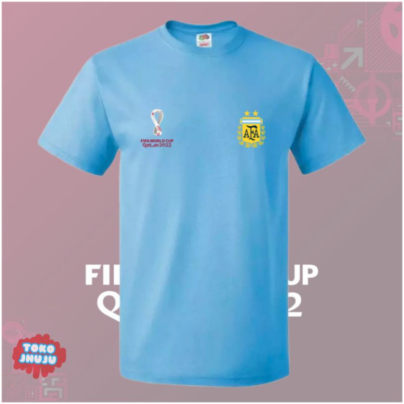 Baju Kaos Piala Dunia World Cup 2022 Tim Argentina DEPAN BELAKANG