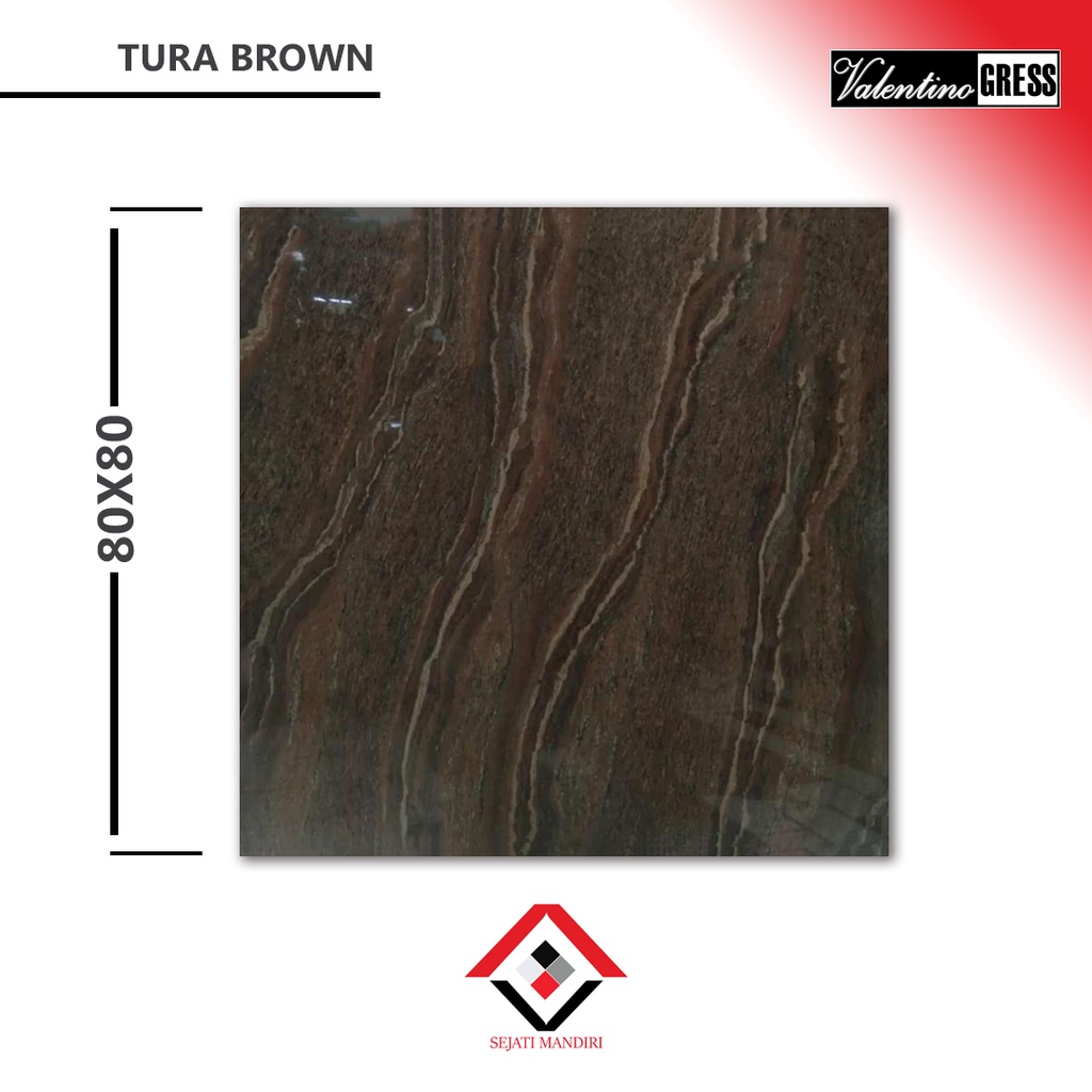 granit 80x80 - motif marmer - valentino gress tura brown