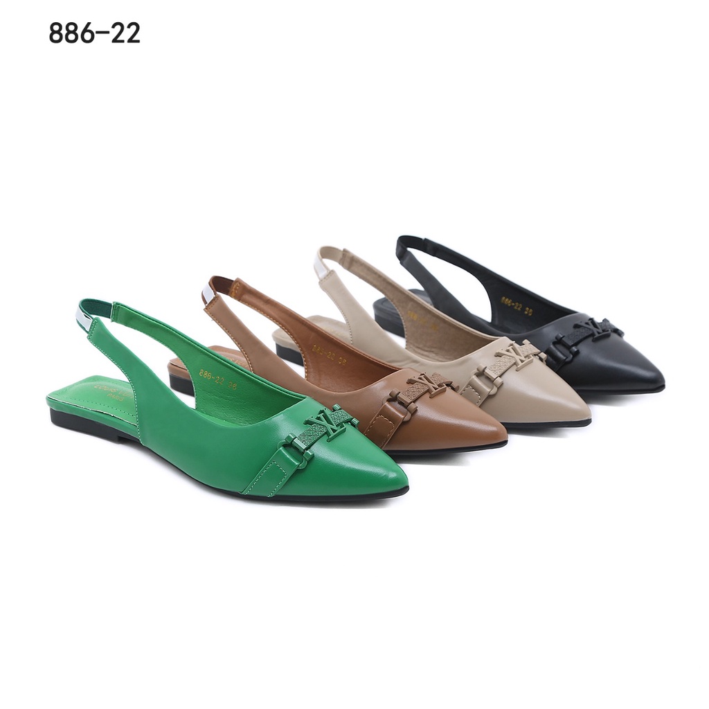 SHOES Leather  Slingback Ballet Flats 886-22