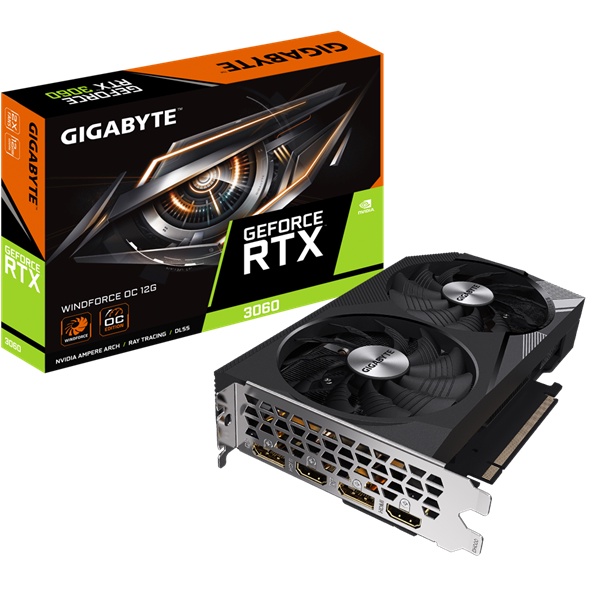 GIGABYTE GeForce RTX 3060 WINDFORCE OC 12G GDDR6 - GV-N3060WF2OC-12GD