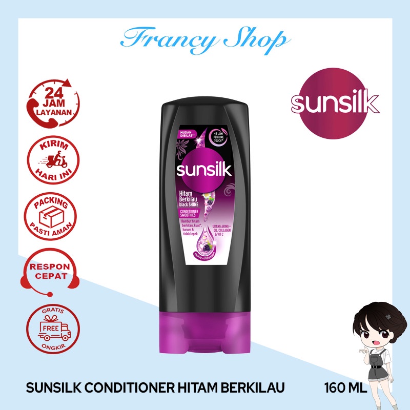 Conditioner Sunsilk Hitam Berkilau Black Shine 160 ml