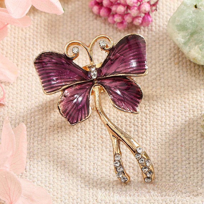 Cincin Adjustable Desain Butterfly Oil Dripping Gaya Retro National