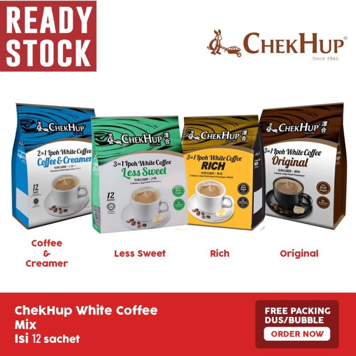 

KOPI CHEKHUP 2IN1 IPOH WHITE COFFEE NO SUGAR - CHEK HUP PUTIH 450GR