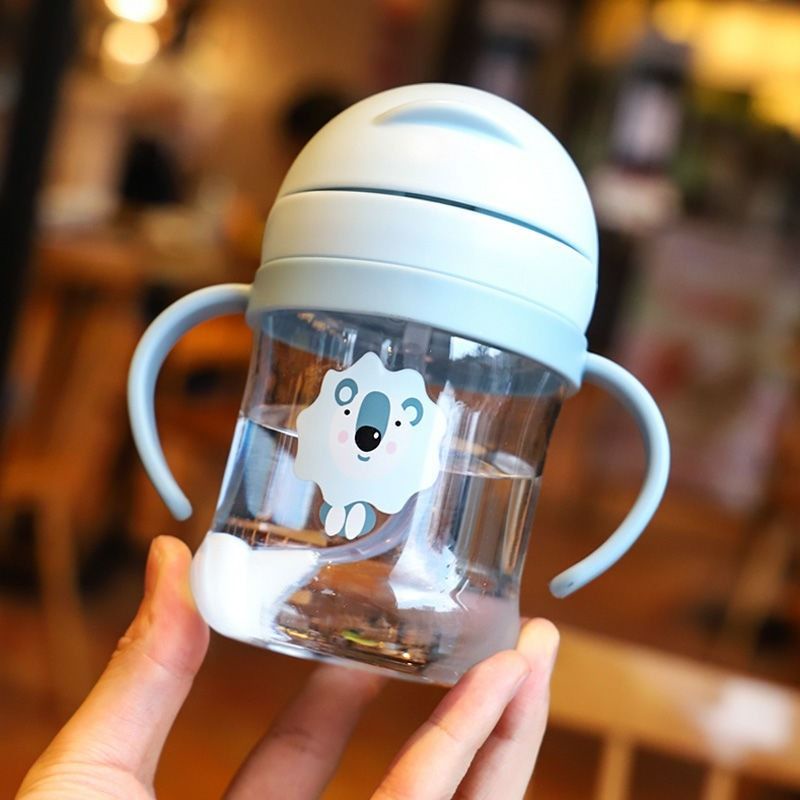 Botol Minum Bayi Botol Anak Botol Balita Sedotan Anti Tumpah Baby Cup Botol Minum 300ML Botol Minum 250ML Botol Minum 330ML Botol Minum 370ML Training Cup Baby BPA Free-250ML Harimau