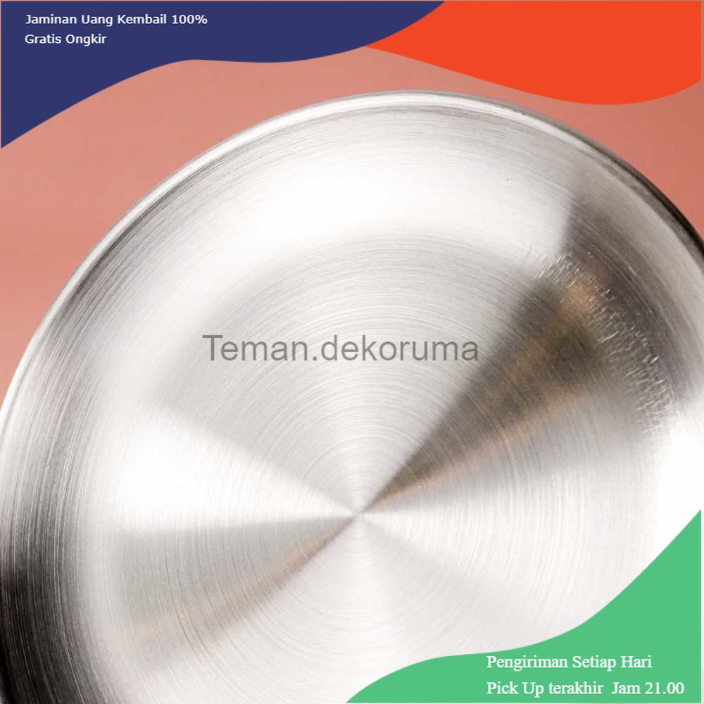 TD - PR One Two Cups Piring Makan Nampan Baki European Style Stainless Steel - SN017