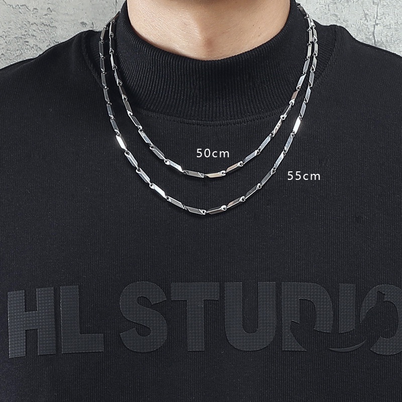 Gadis Keren hiphop Cowok Titanium Anti Karat Kalung Necklace Choker Perhiasan Pacar Hadiah