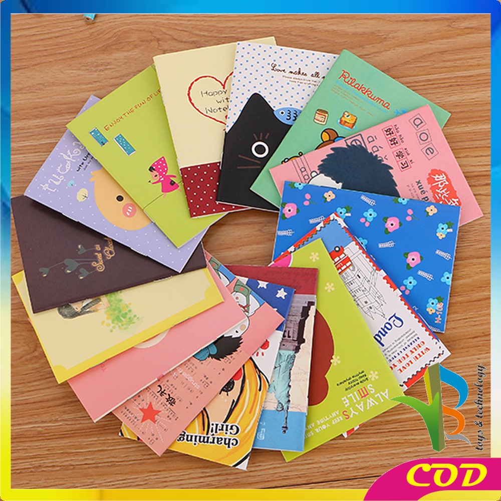 RB-A25 Buku Tulis Mini Notebook / Buku Tulis Memo Kecil Karton / Buku Catatan Cartoon Mini Book Lucu Anak Sekolah Import