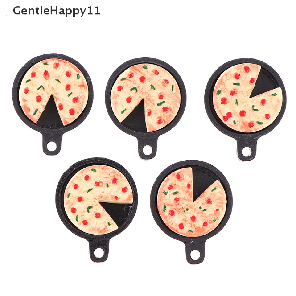 Gentlehappy 1set Rumah Boneka Miniatur Buah Piring Pizza Bakeware Dapur Resin Set Anak Hadiah id