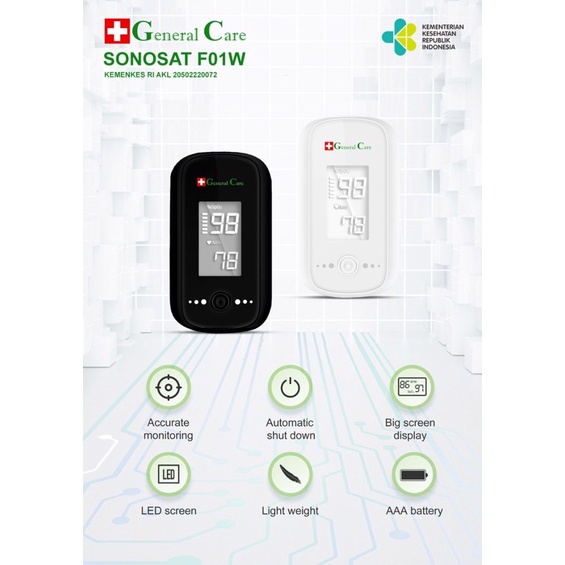 Oximeter General Care Sonosat F01-W /Oximeter Puremed