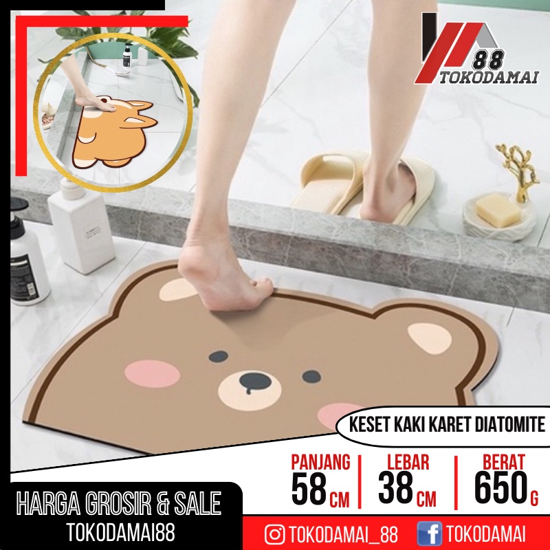 Keset kaki diatomite anti slip anti bau cepat kering serap air