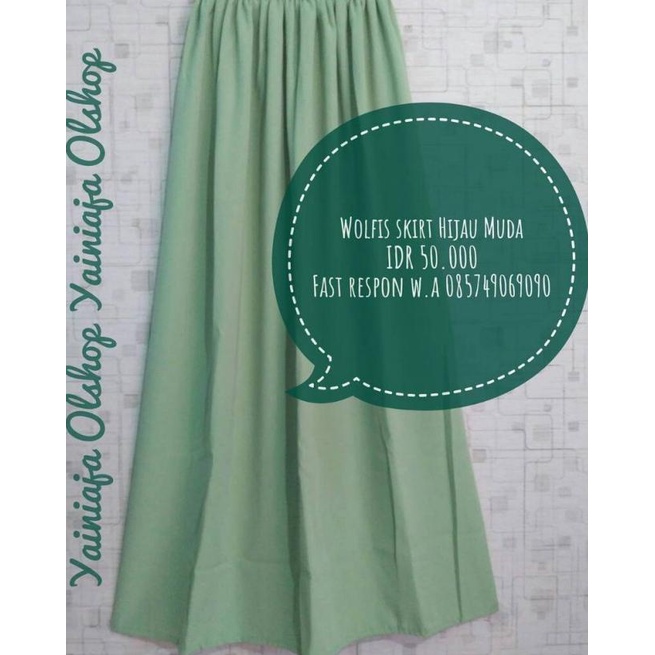 rok wolfis panjang polos - Biru Muda