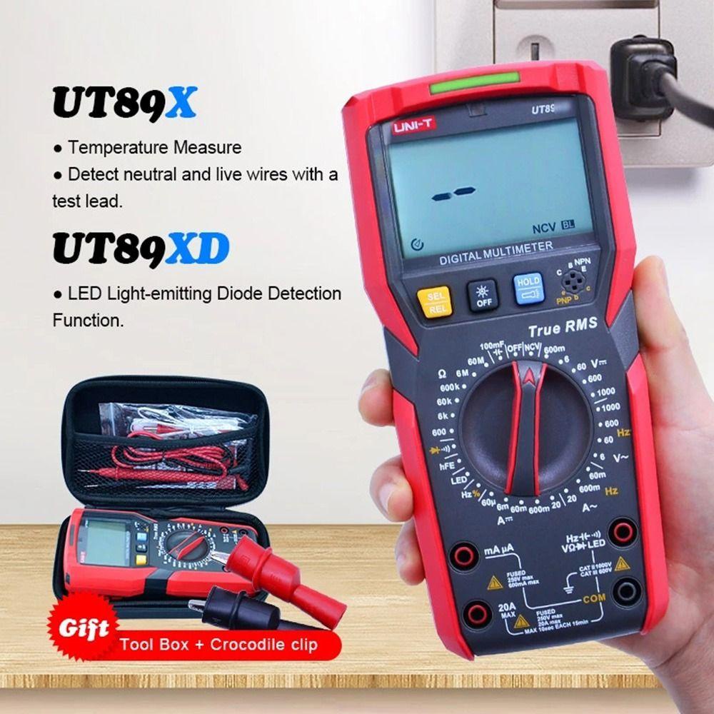 Solighter Digital Multimeter Multifungsi NCV Ukur Temp/LED Tester AC/DC Ammeter