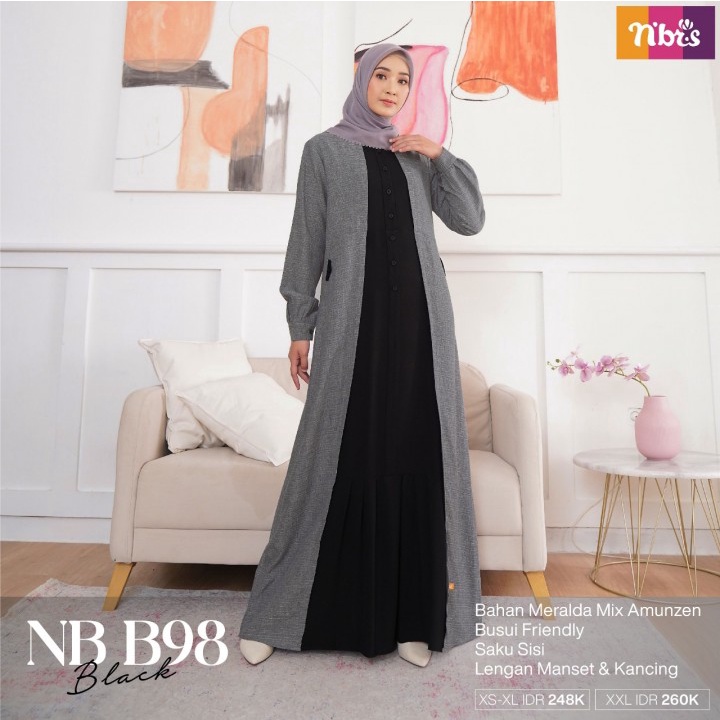 Gamis Nibras NB B98 Terbaru 2023 / Fashion Muslim Dress / Maxy / Gamis Dewasa / Baju