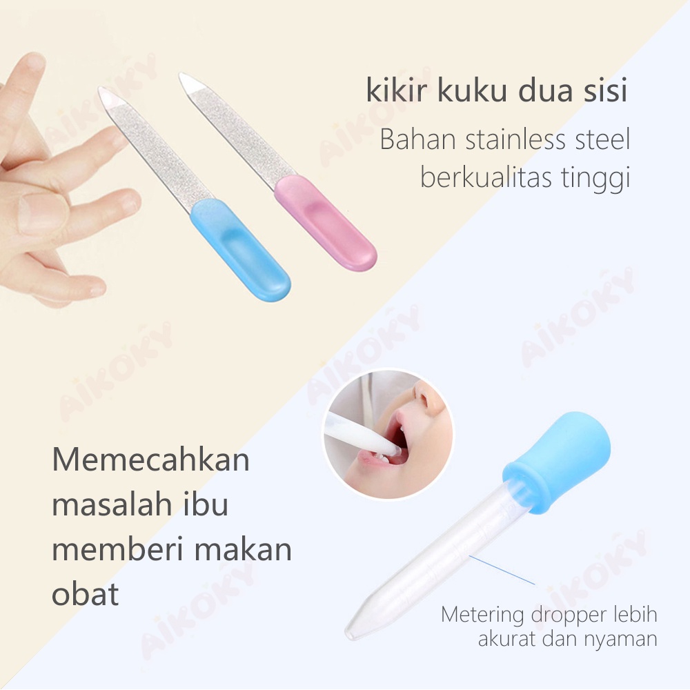 AIKOKY Baby care kit set 10 in 1/Sisir Baby/Pembersih hidung Pemotong kuku bayi newborn