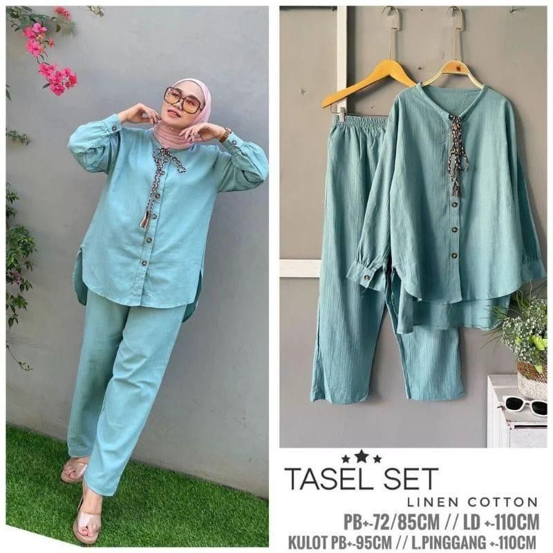 Fashion MUSLIM, baju wanita, baju stelan wanita, setelan, stelan, Baju stelan, fashion wanita, one set. Tasel Set