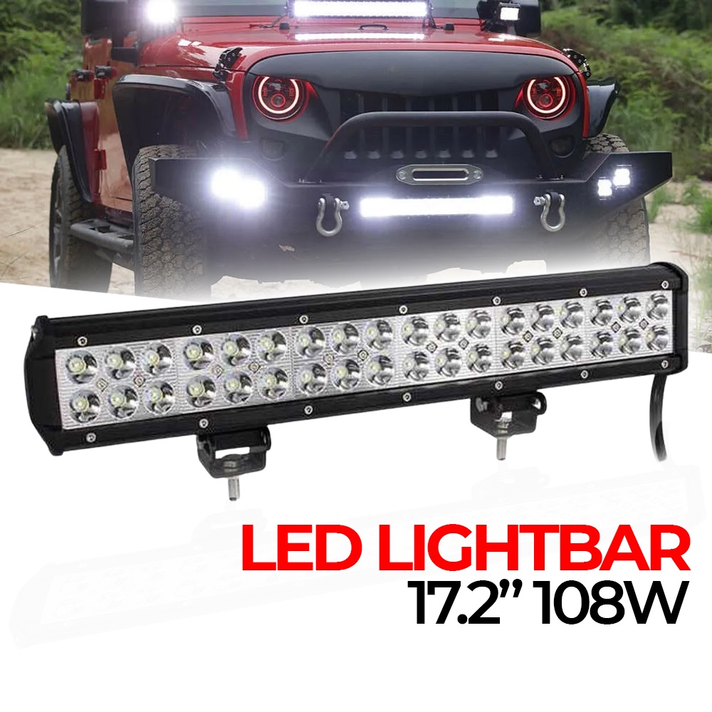 AUXMOTEC Lampu Sorot Tembak Foglamp Lightbar IP67 Cool White 108W 36 Spotlight - A8